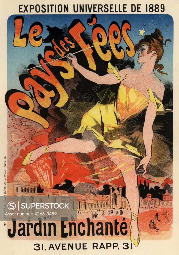 French advertising poster by Jules Cheret, colour lithograph, 1889, 1836-1932, Private Collection