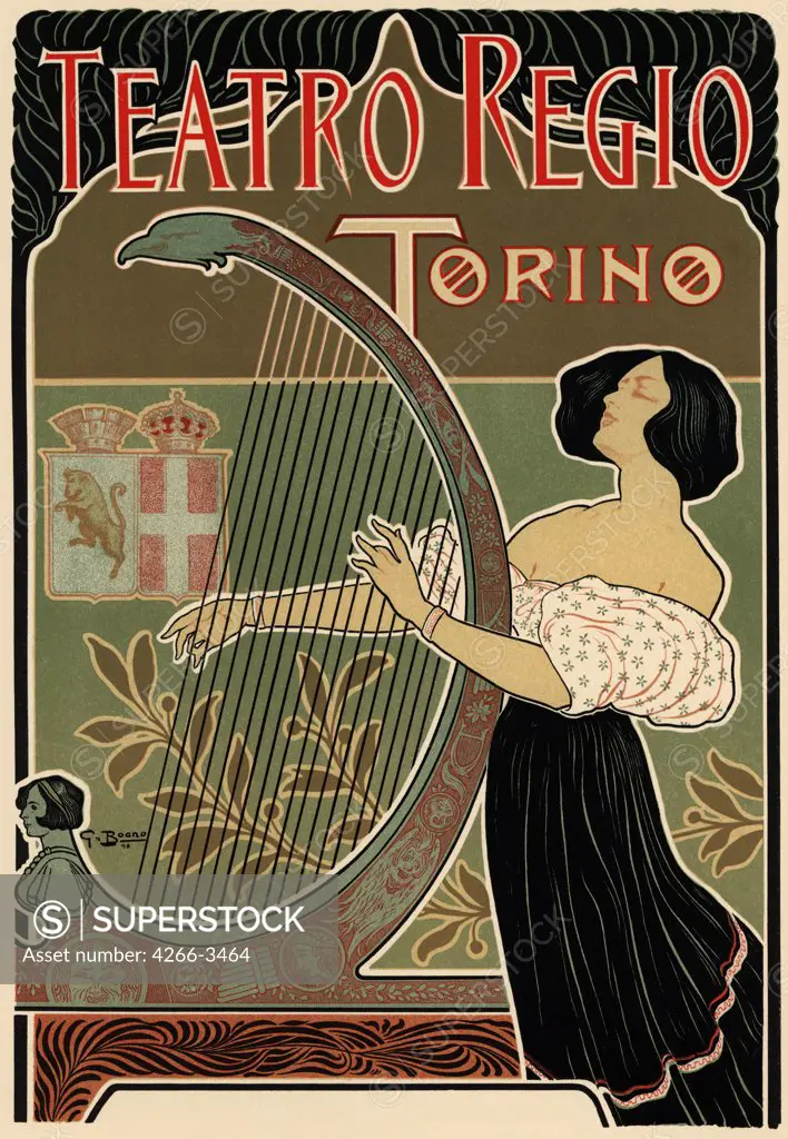 Italian advertising poster by Giuseppe Boano, colour lithograph, 1898, Private Collection