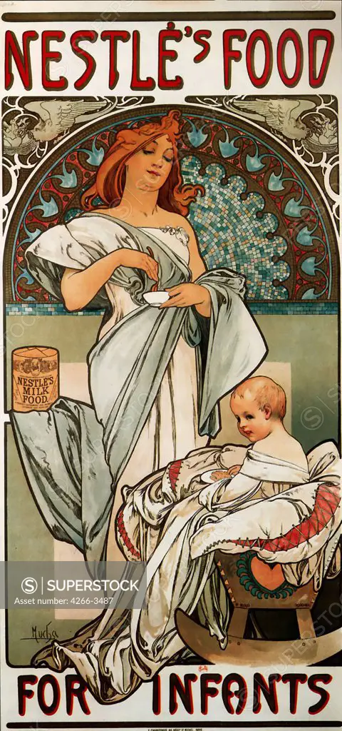Advertising poster by Alfons Marie Mucha, Colour lithograph, 1897, 1860-1939, Private Collection