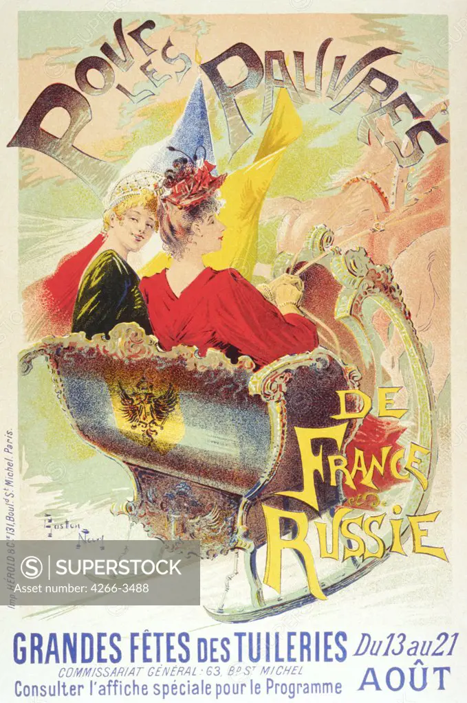 Noury, Gaston (1866-) Private Collection 1892 Colour lithograph Art Nouveau France Poster and Graphic design Poster