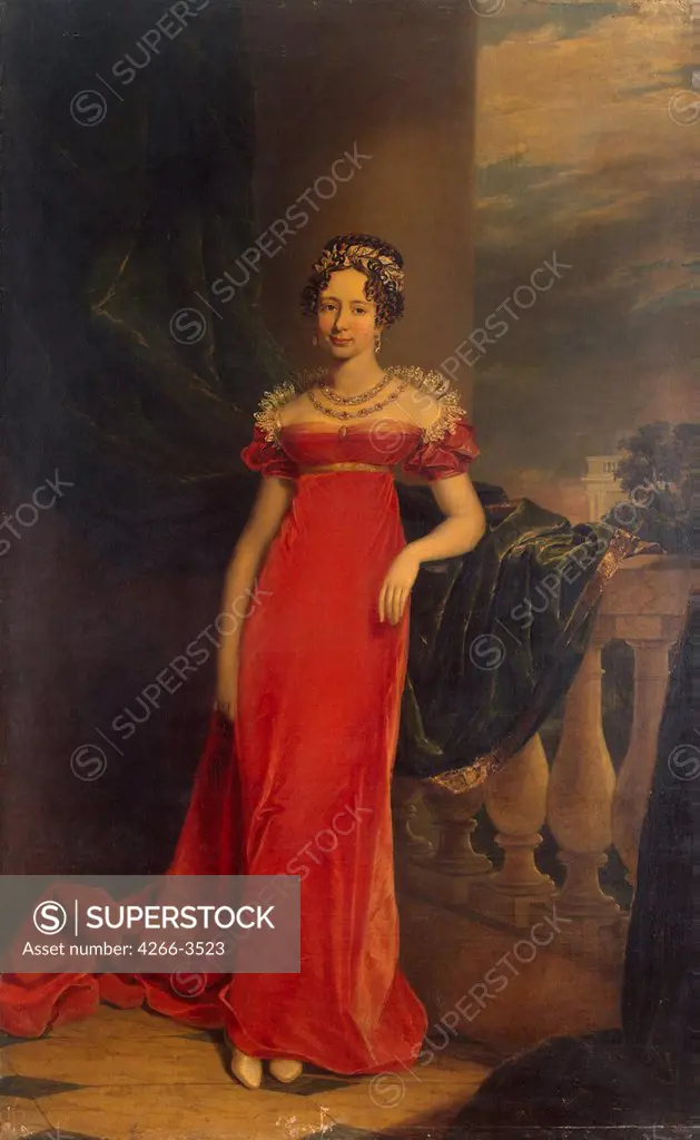 Portrait of Maria Pavlovna by George Dawe, Oil on canvas, 1822, 1781-1829, Russia, St. Petersburg, State Hermitage, 240x147