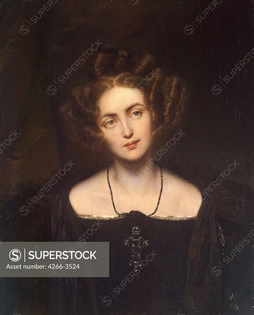 Portrait of Henriette Sontag by Paul Hippolyte Delaroche, Oil on canvas, 1831, 1797-1856, Russia, St. Petersburg, State Hermitage, 73x60