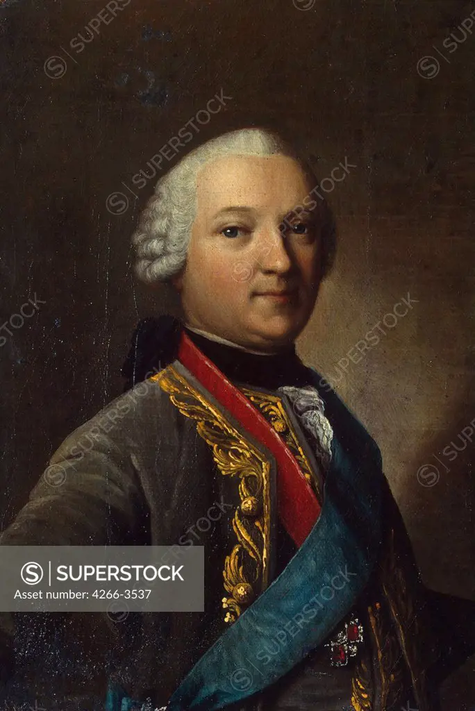 Portrait of man by Vigilius Erichsen, Oil on canvas, 18th century, Rococo, 1722-1782, Russia, St. Petersburg, Russia, State Hermitage, 124, 7x17, 6