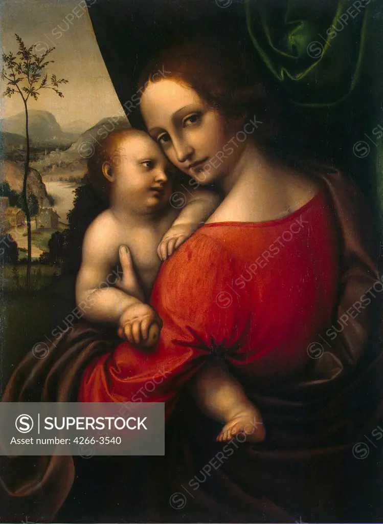 Mother and Child by Giampietrino, Oil on canvas, Giampietrino, 16th century, Russia, St. Petersburg, State Hermitage, 58x39