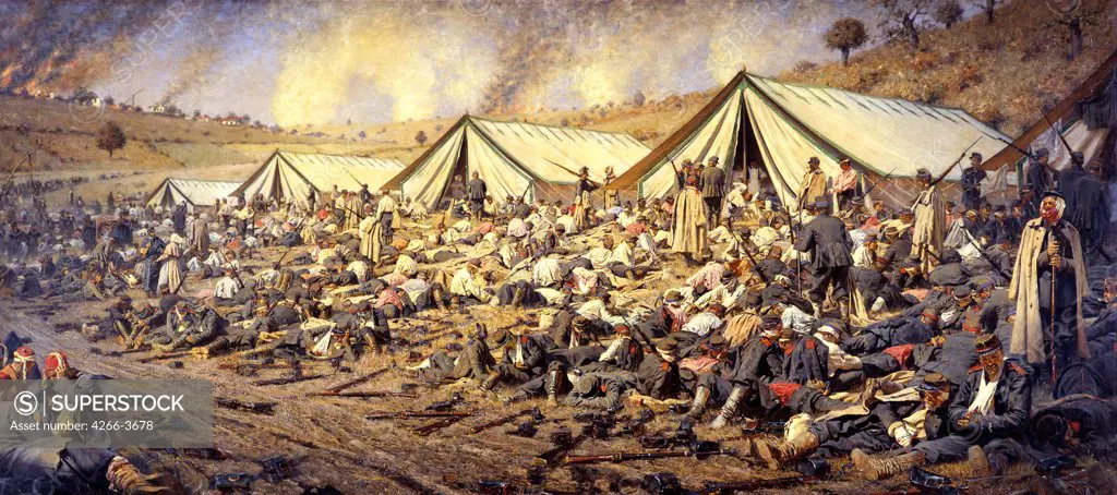 Balkan War by Vasili Vasilyevich Vereshchagin, Oil on canvas, 1881, 1842-1904, Russia, Moscow, State Tretyakov Gallery, 183x402