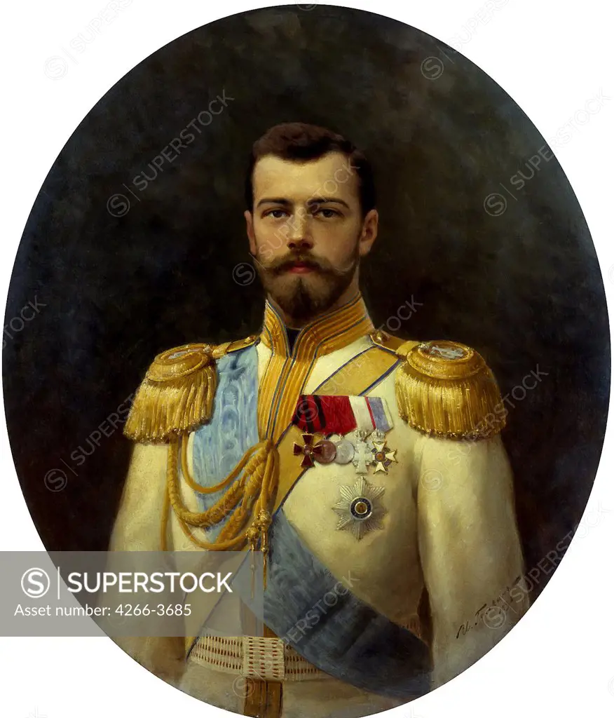 Portrait of Emperor Nicholas II by Ilya Savvich Galkin, Oil on canvas, 1896, 1860-1915, Russia, Moscow, State History Museum,