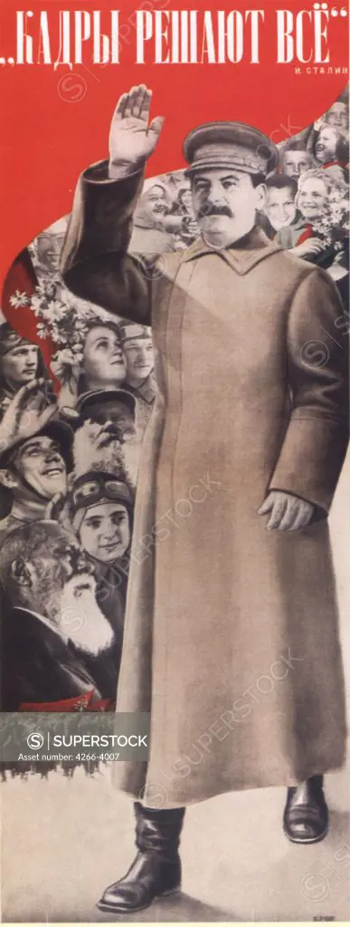 Russian political poster with Josef Stalin by Gustav Klutsis, colour lithograph, 1935, 1895-1938, Russia, Moscow, Russian State Library