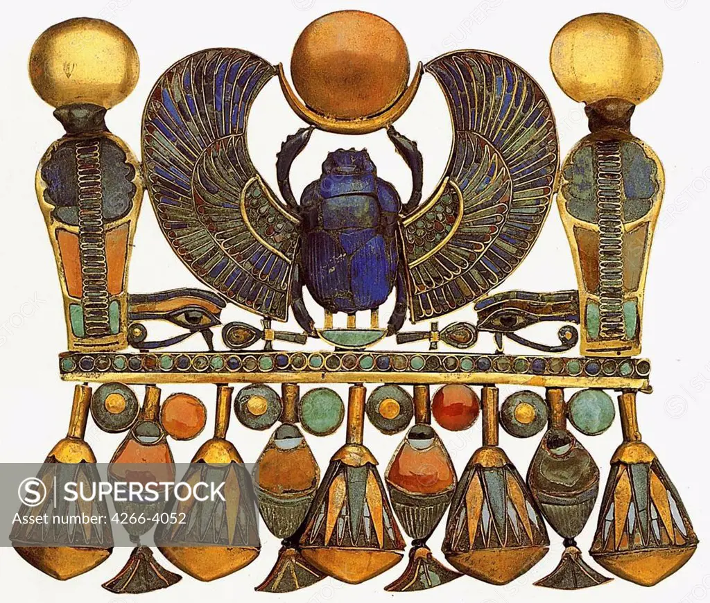 Fashion accessories, Gold, Carnelian Turquoise, Feldspar, Lazurite, 14th century BC, Egypt, Cairo, The Egyptian Museum,