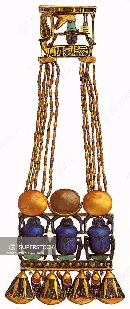 Necklace, Carnelian Turquoise, Feldspar, Lazurite, 14th century BC, Egypt, Cairo, The Egyptian Museum,