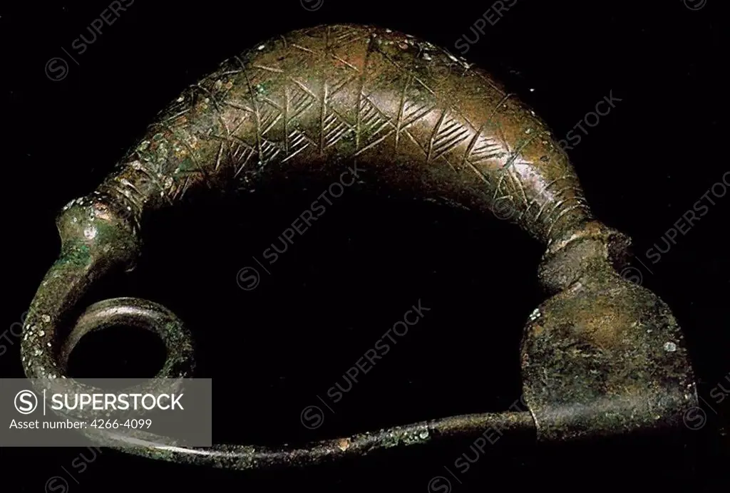 Fibula, Bronze, Half of the 2nd millenium BC, Russia, St. Petersburg, State Hermitage, 1 8x10, 5