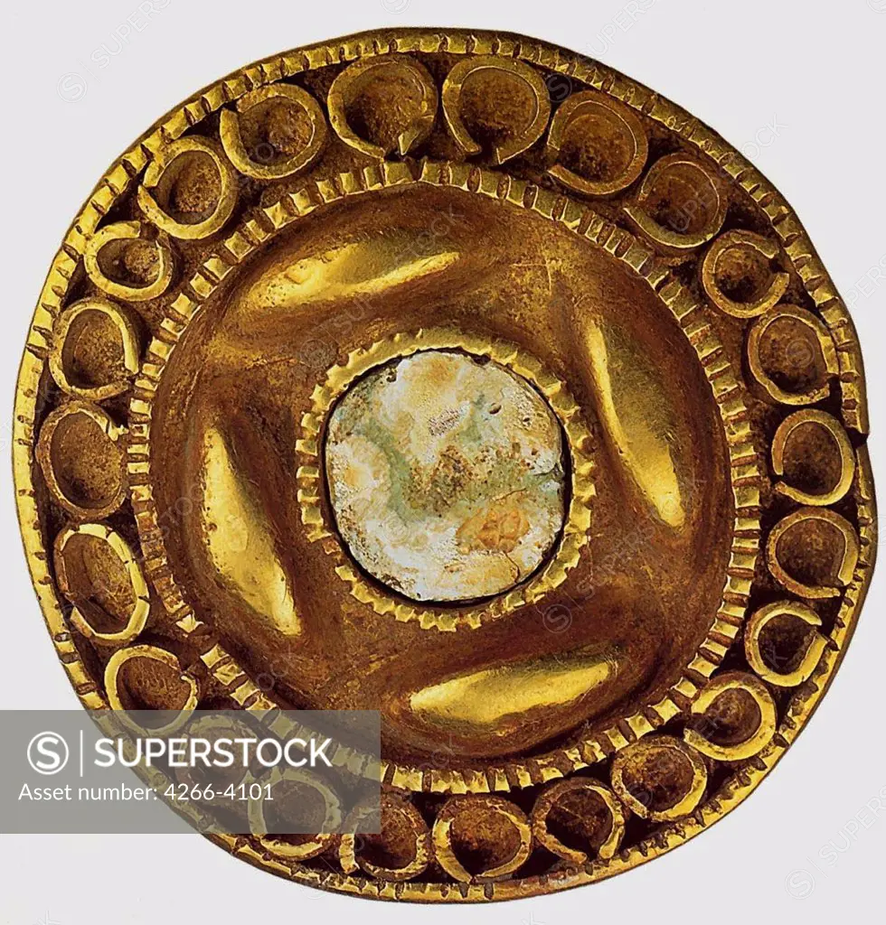 Decorative object, Gold, silver, glass stones, 8th century BC, Ukraine, Kiev, National museum of History of Ukraine,
