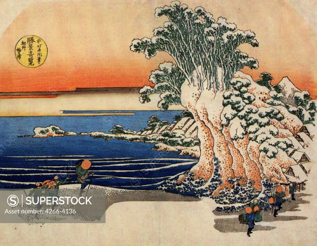 Japanese illustration by Katsushika Hokusai, colour woodcut, circa 1835, 1760-1849, Russia, Moscow, State A. Pushkin Museum of Fine Arts