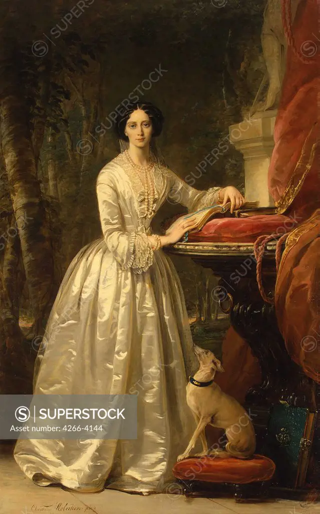 Portrait of tsarina Maria Alexandrovna by Christina Robertson, oil on canvas, 1849, 1796-1854, Russia, St. Petersburg, State Hermitage, 249x157