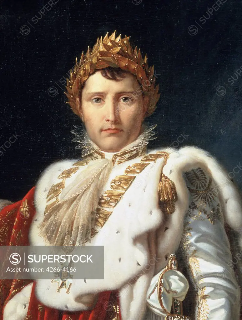Portrait of Napoleon Bonaparte by Francois Pascal Simon Gerard, oil on canvas, 1770-1837, Russia, Moscow, State A. Pushkin Museum of Fine Arts