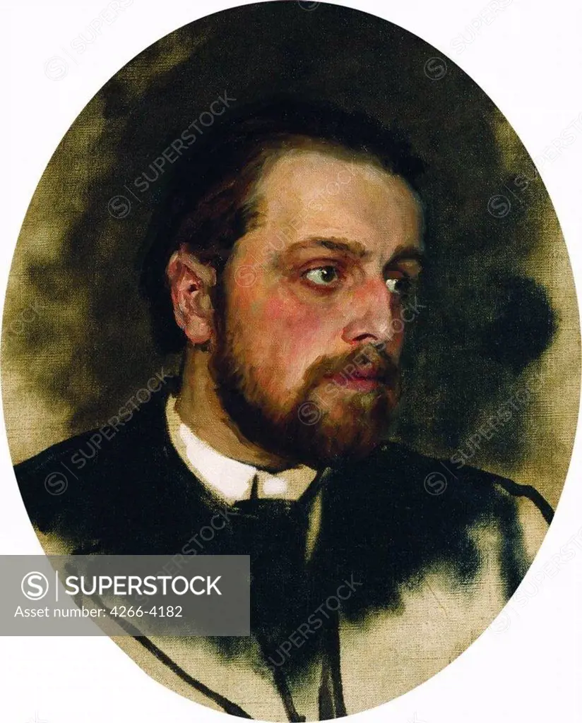 Portrait of Vladimir Chertkov by Ilya Yefimovich Repin, oil on canvas, circa 1890, 1844-1930, Russia, Moscow, State Tretyakov Gallery, 61x52