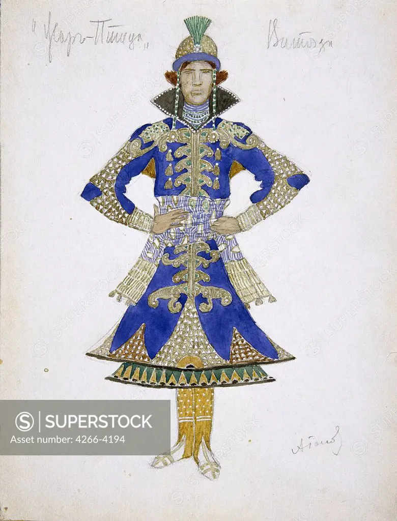 Stage costume by Alexander Yakovlevich Golovin, watercolour, gouache on paper, 1910, 1863-1930, Russia, St. Petersburg, State Museum of Theatre and Music Art