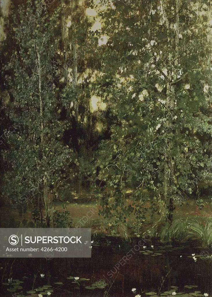 Landscape with birch by Viktor Mikhaylovich Vasnetsov, oil on canvas, 1880, 1848-1926, Russia, Moscow, State Tretyakov Gallery