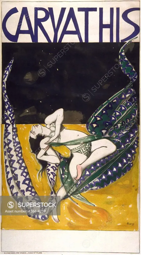 Caryathis by Leon Bakst, Color lithograph, 1919, 1866-1924, Private Collection, 223, 5x127