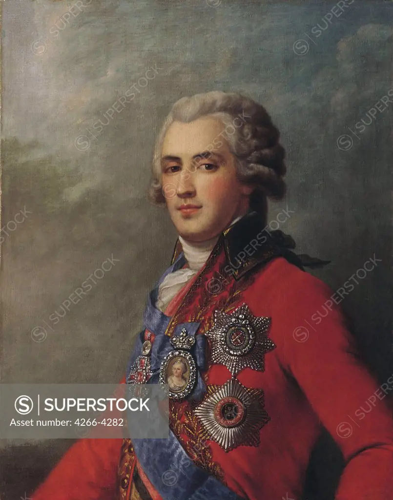 Portrait of Platon Zubov by Johann Leberecht Eggink, oil on canvas, 1781/87-1867, 19th century, Russia, St. Petersburg, State Open-air Museum Palace Gatchina, 63x42