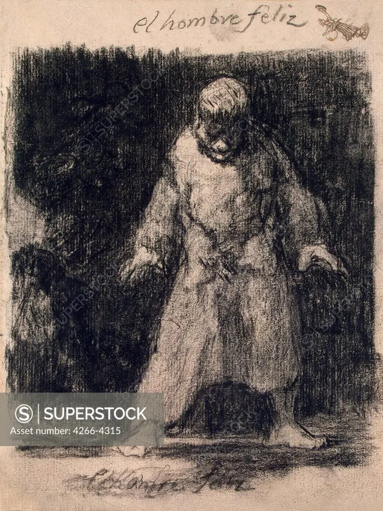 Happy man by Francisco de Goya, between 1824 and 1828, 1746-1828, Russia, St. Petersburg, State Hermitage, 19, 2x14, 5