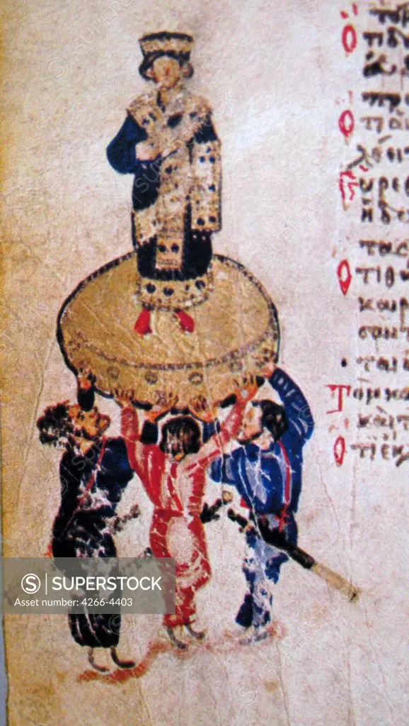 Manuscript by Byzantine Master, Gouache on parchment, circa 850, Russia, Moscow, State History Museum, 19, 5x15