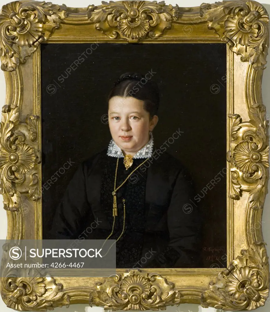 Portrait of Varvara Morozova by S. Dunkers, Oil on canvas, 1880, Russia, Moscow, State History Museum,
