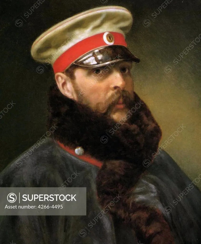 Portrait of soldier by Anonymous artist, Oil on canvas, circa 1865, Realism, Russia, St. Petersburg, State Hermitage,