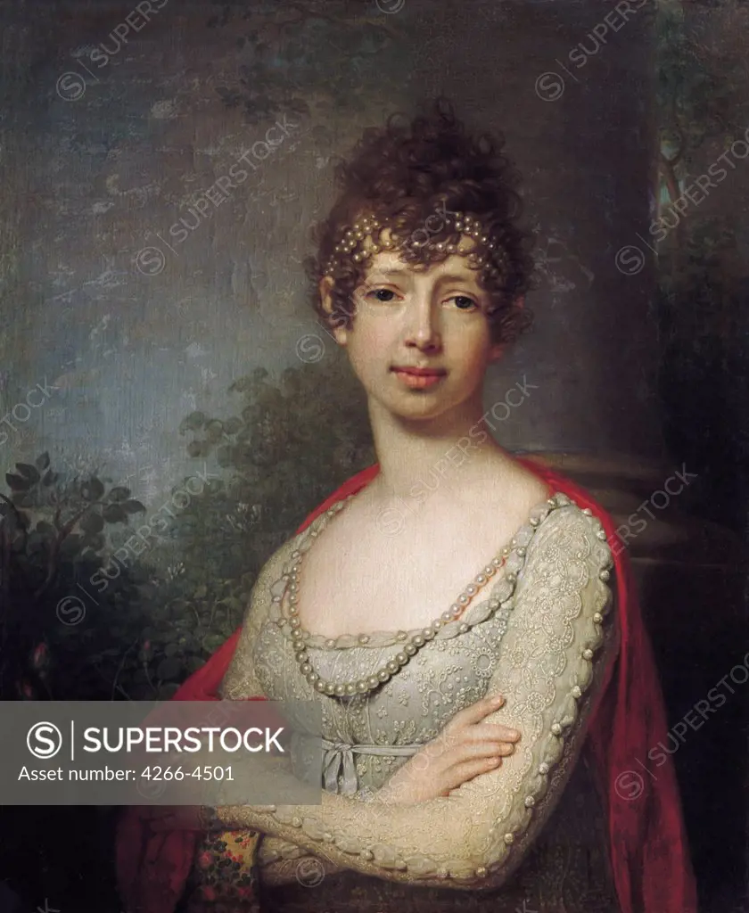 Maria Pavlovna by Vladimir Lukich Borovikovsky, Oil on canvas, 1804, 1757-1825, Russia, St. Petersburg, State Open-air Museum Palace Gatchina,