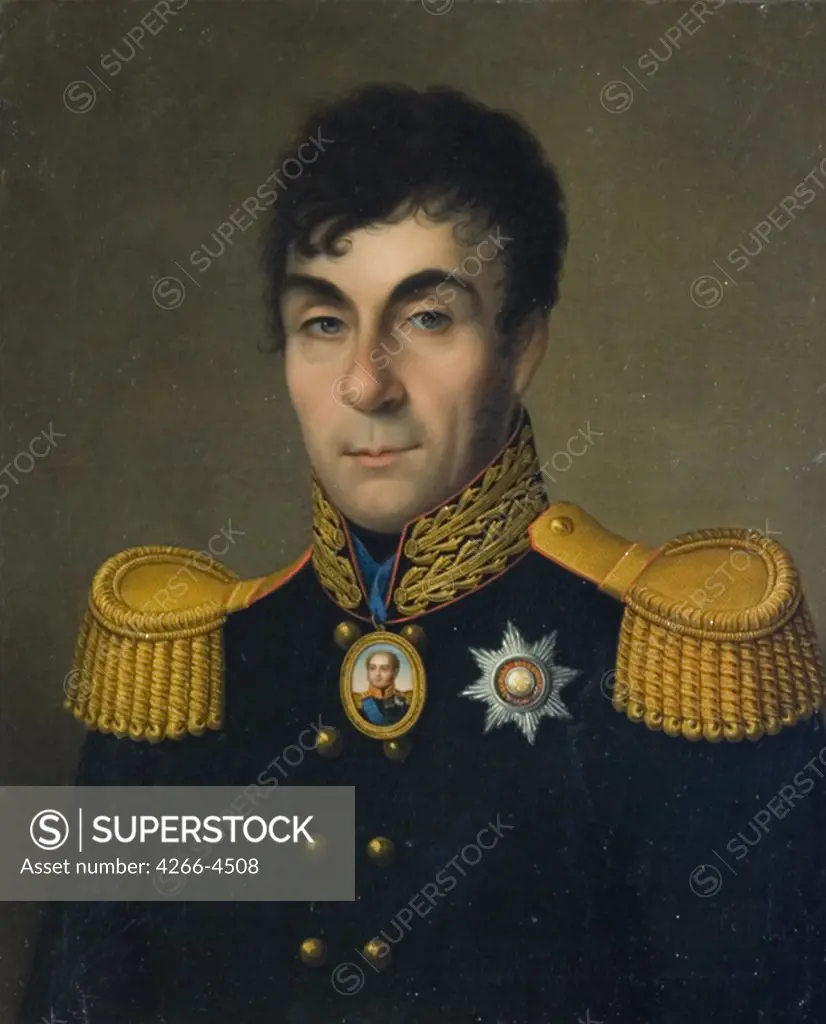 Portrait of Alexey Arakcheyev by Anonymous artist, Oil on canvas, 1830s, Russia, Moscow, State History Museum,