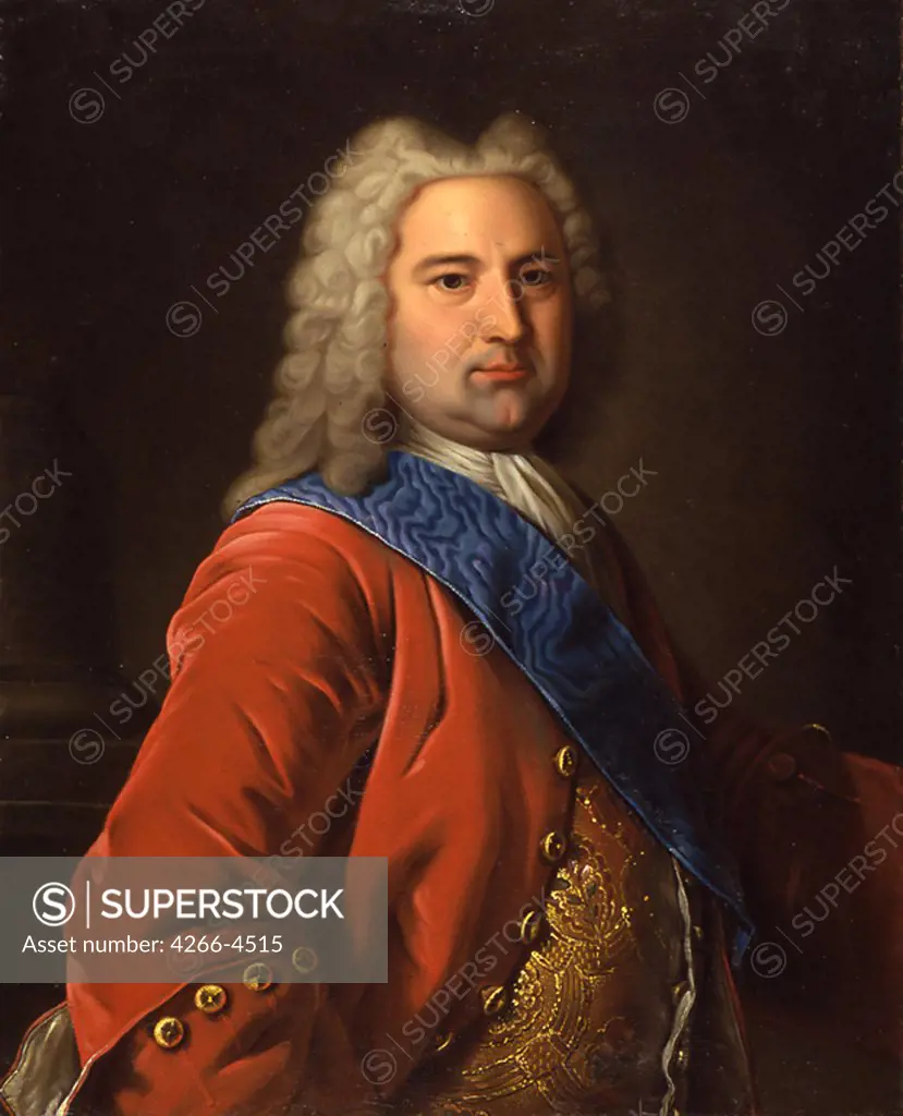 Portrait of Ioann Antonovich by Anonymous artist, Oil on canvas, 1730s, Rococo, Russia, Moscow, State History Museum,