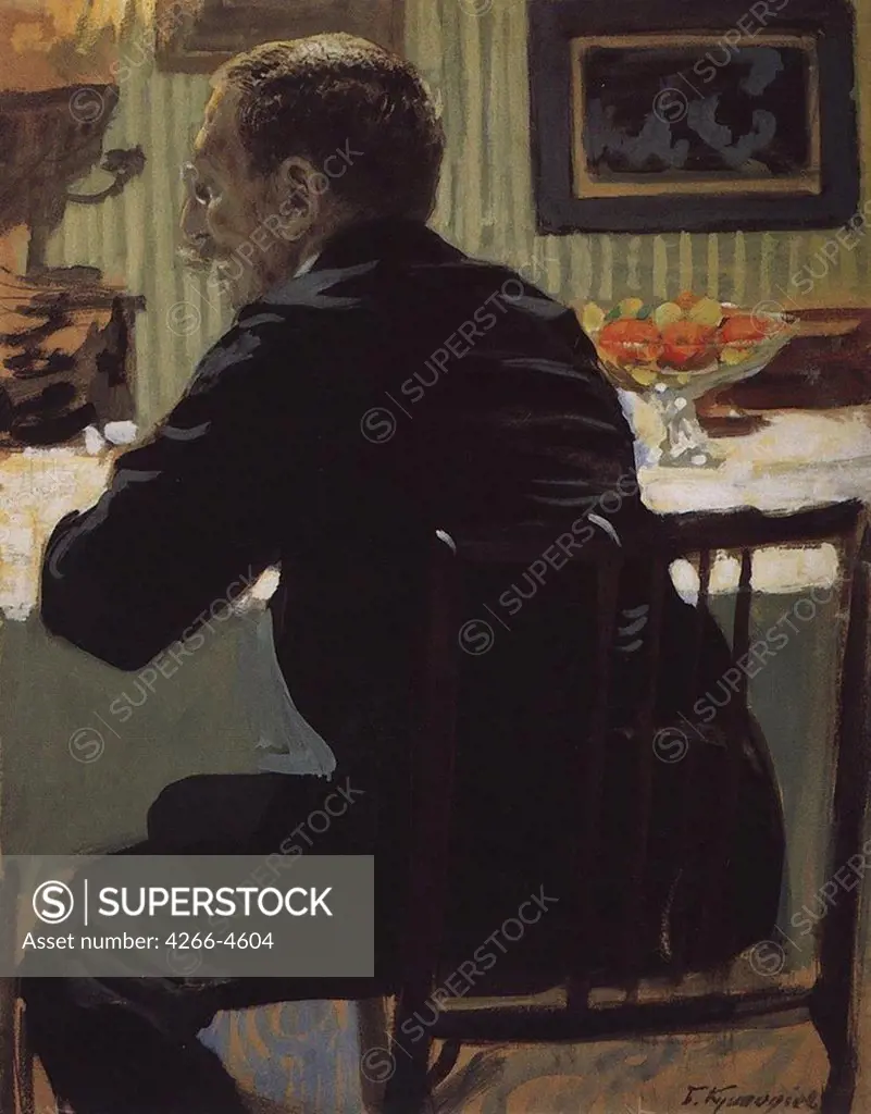Sergei Dyagilev by Boris Michaylovich Kustodiev, Oil on canvas, 1910 Russian End of 19th - Early 20th cen. Russia, 1878-1927, Russia, St. Petersburg, tate Russian Museum,