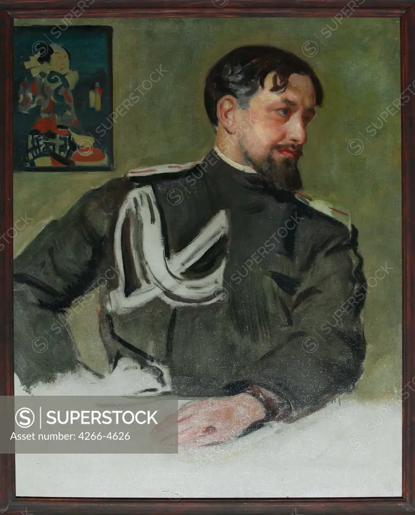 Portrait of Nikolay Milioti by Boris Michaylovich Kustodiev, Oil on canvas, 1916, 1878-1927, Russia, St. Petersburg, State Russian Museum, 88x70