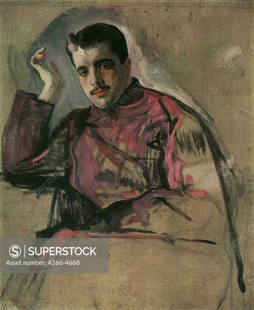 Sergei Dyagilev by Valentin Alexandrovich Serov, Oil on canvas, 1904, 1865-1911, Russia, St. Petersburg, State Russian Museum, 97x83