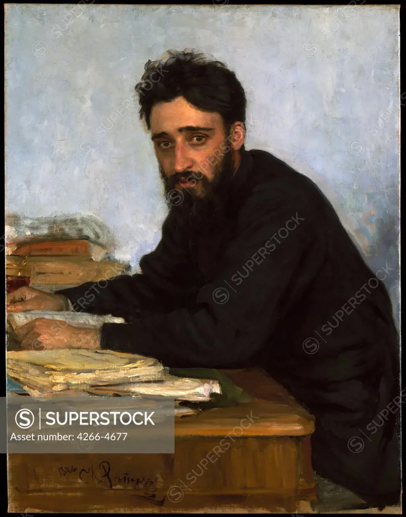 Vsevolod Garshin by Ilya Yefimovich Repin, Oil on canvas, 1880s, 1844-1930, Private Collection