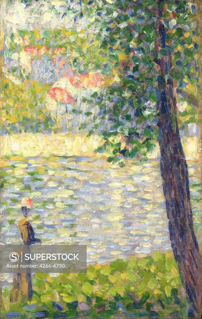 Summer landscape by George Pierre Seurat, oil on wood, 1885, 1859-1891, Great Britain, London, National Gallery, 24, 9x15, 7