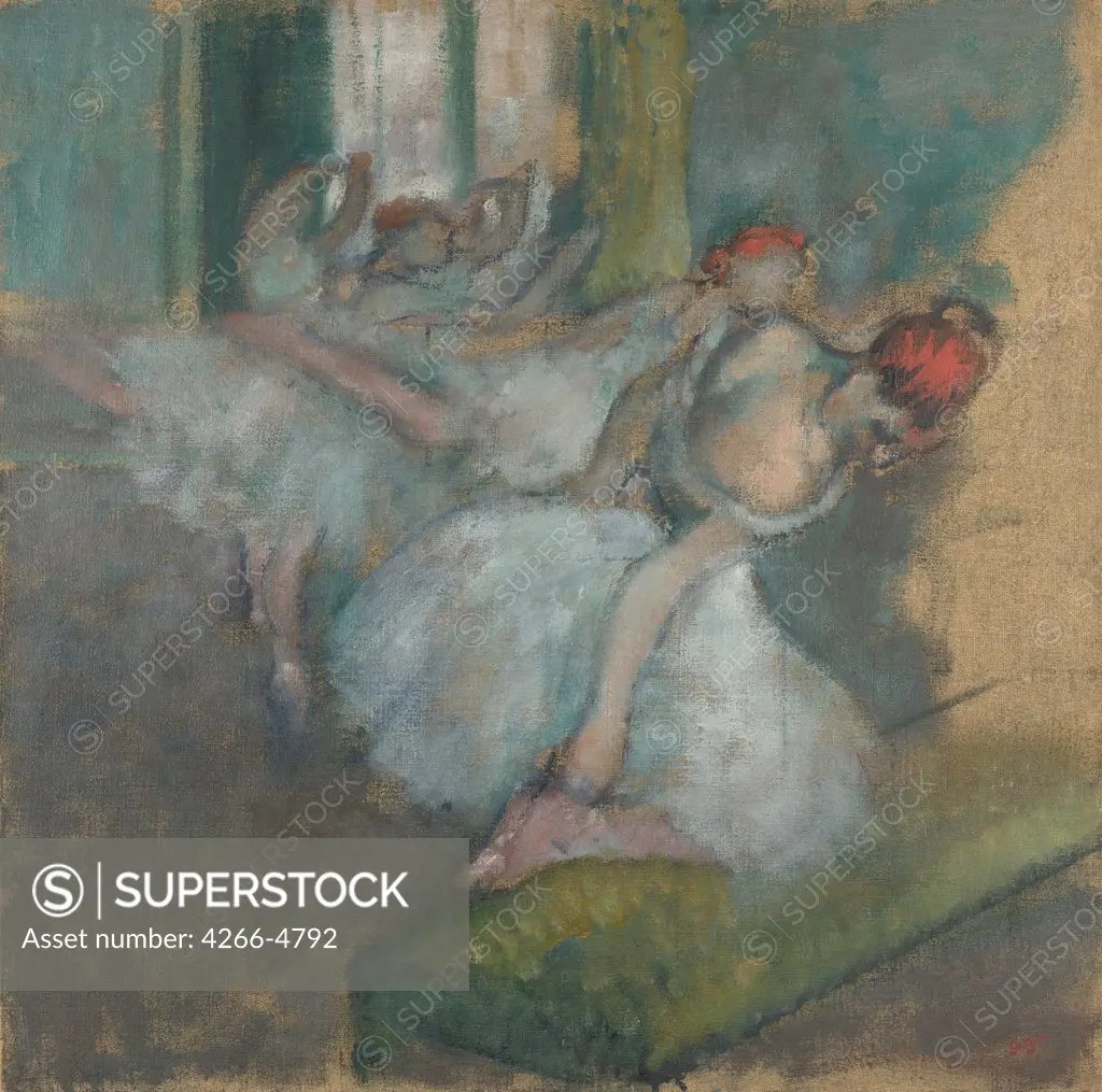 Ballet dancers by Edgar Degas, oil on canvas, 1890-1900, 1834-1917, Great Britain, London, National Gallery, 72, 5x73