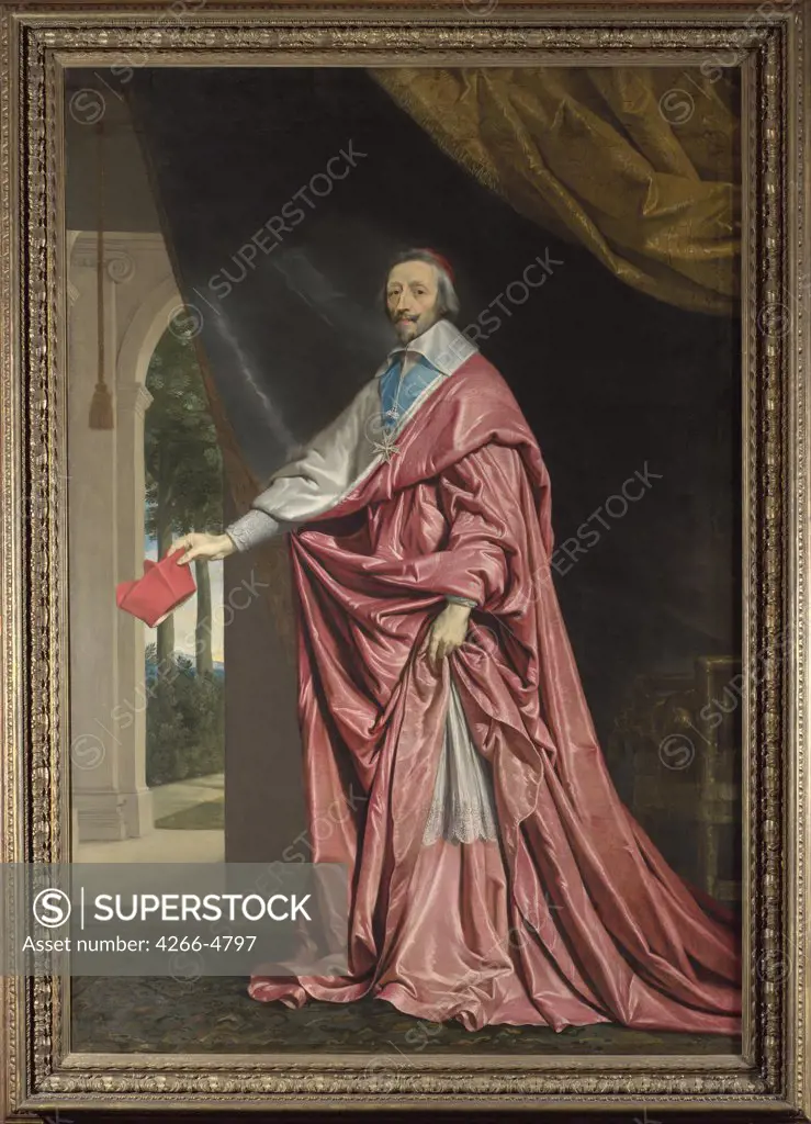 Portrait of Cardinal Richelieu by Philippe de Champaigne, oil on canvas, 1635-1640, 1602-1674, Great Britain, London, National Gallery, 259, 5x178