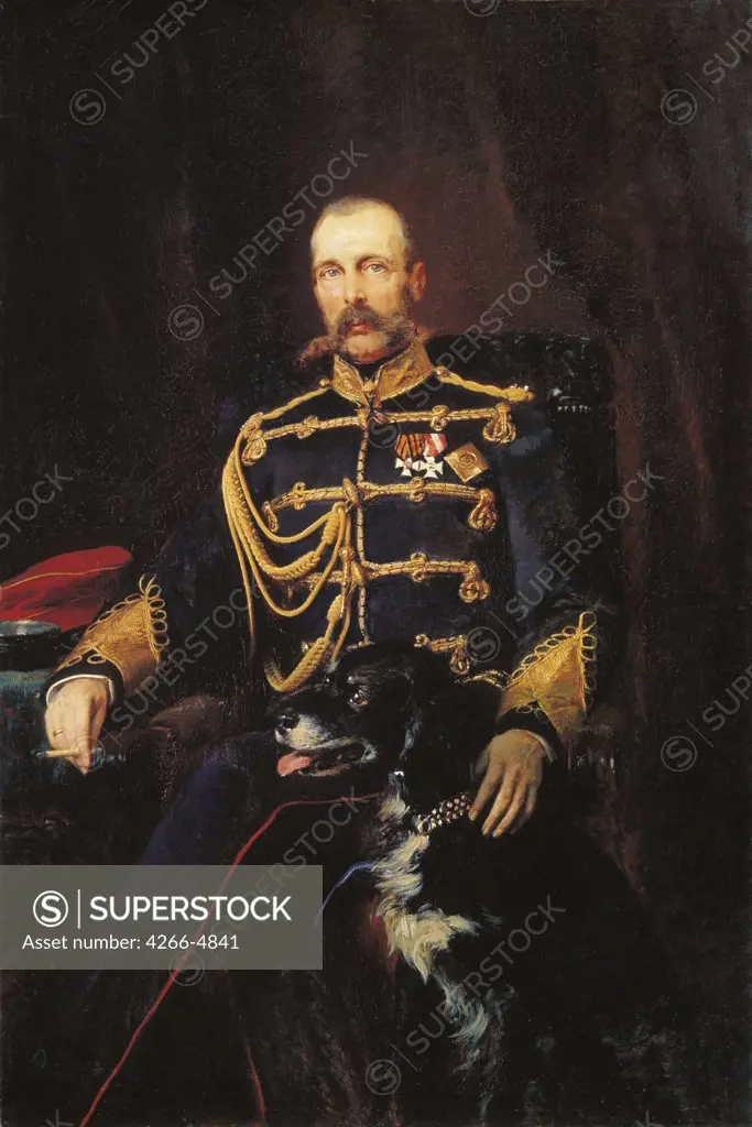 Portrait of Tsar Alexander II by Konstantin Yegorovich Makovsky, oil on canvas, 1881, 1839-1915, Russia, Moscow, State Tretyakov Gallery, 164x108