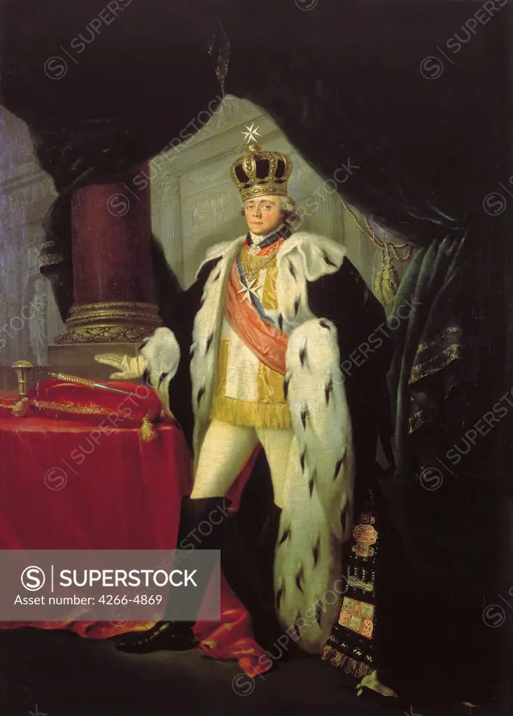 Portrait of Emperor Paul I by Salvatore Tonci, oil on canvas, 1801, 1756-1844, Russia, St. Petersburg, State Open-air Museum Pavlovsk Palace, 152x109