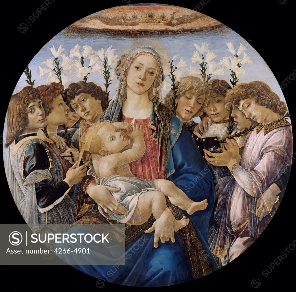 Madonna with child by Sandro Botticelli, Tempera on panel, 1480s, 1445-1510, Germany, Berlin, Staatliche Museen, D 135