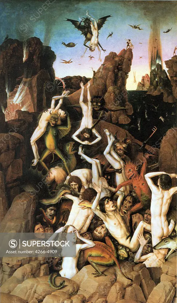 Hell by Dirk Bouts, Oil on wood, 1468-1470, 1410/20-1475, France, Lille, Musee des Beaux-Arts, 115, 5x68, 8