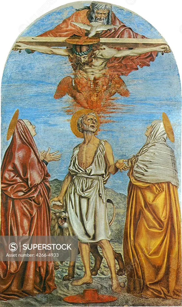 The Holy Trinity by Andrea del Castagno, Fresco, 1454, circa 1421-1457, Italy, Florence, Santissima Annunziata, 285x173