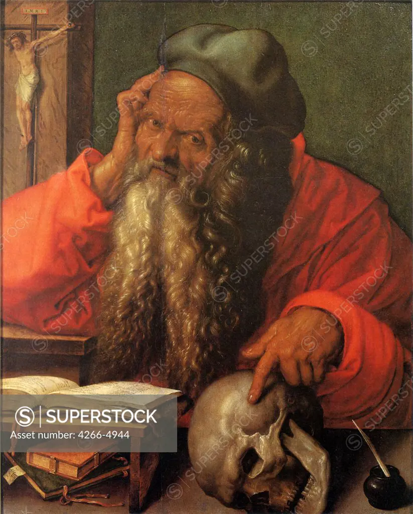 Hieronymus by Albrecht Durer, Oil on wood, 1521, 1471-1528, Portugal, Lisbon, Museu Nacional de Arte Antiga, 60x48
