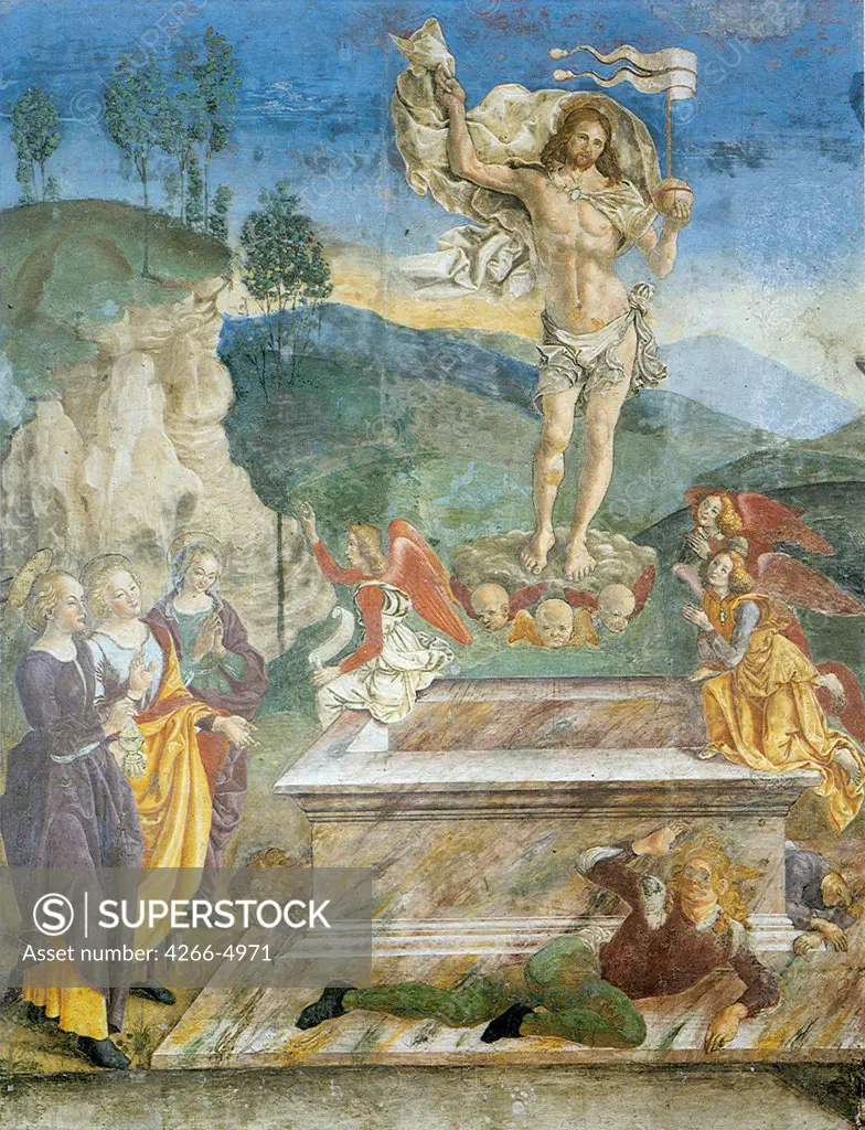 Religious illustration by Saturnino Gatti, fresco, 1494, circa 1463-1518, Italy, Tornimparte, Chiesa di San Panfilo