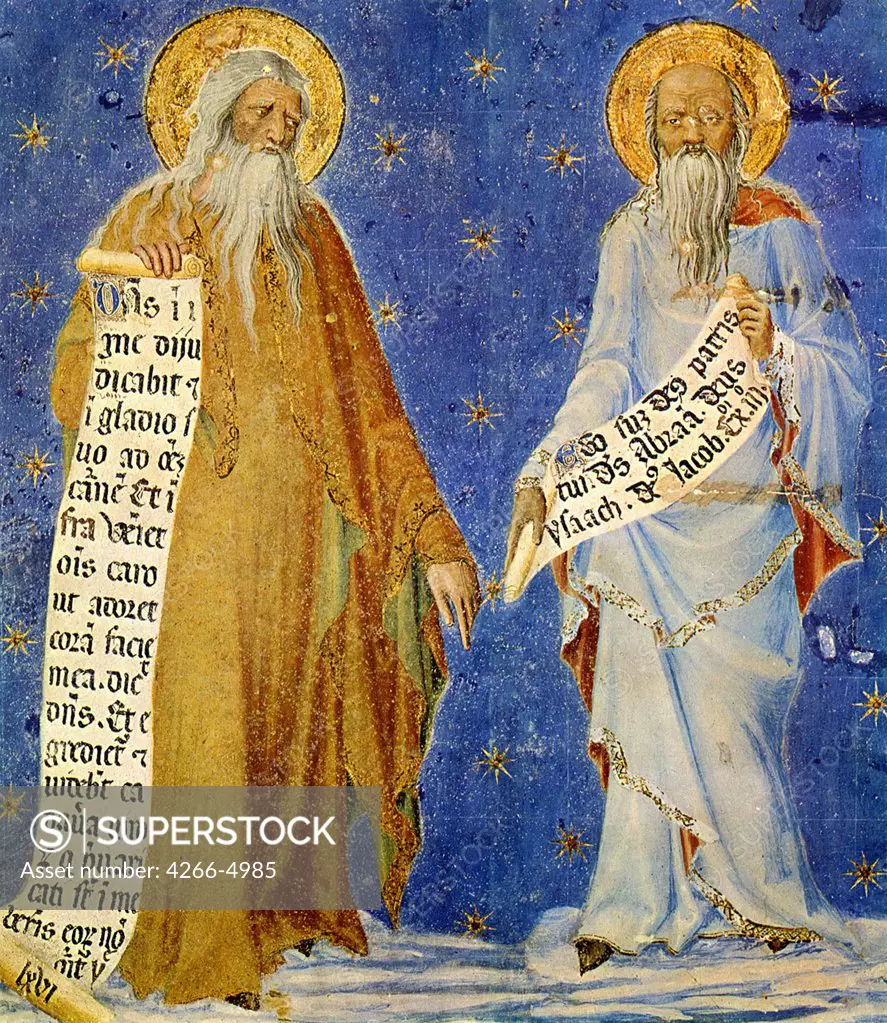 The Ten Commandments by Matteo Giovannetti, fresco, 1346, active 1322-1370, France, Avignon, Palais des Papes