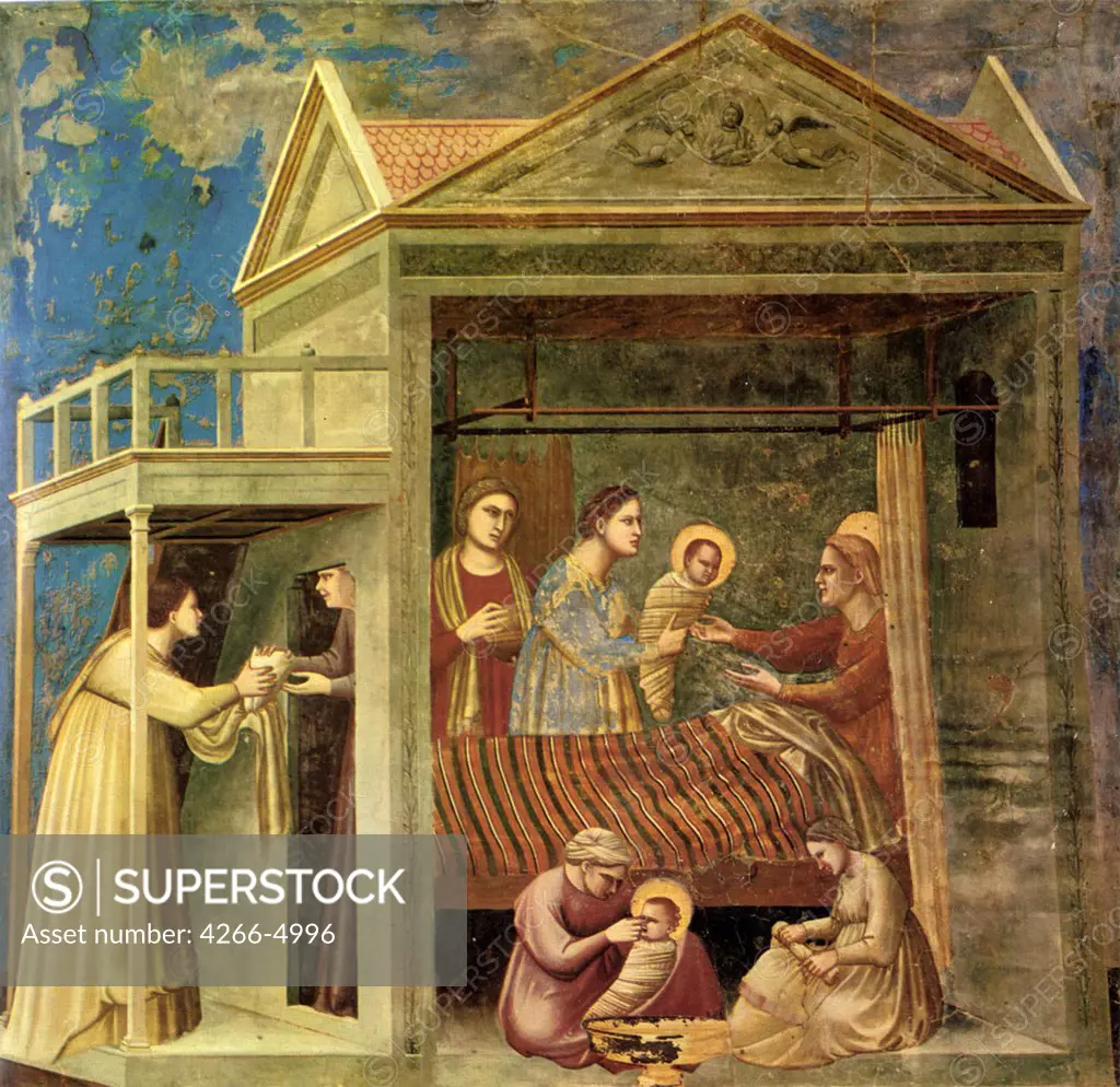Religious illustration by Giotto di Bondone, fresco, 1304-1306, 1266-1377, Italy, Padua, Cappella degli Scrovegni, 200x185