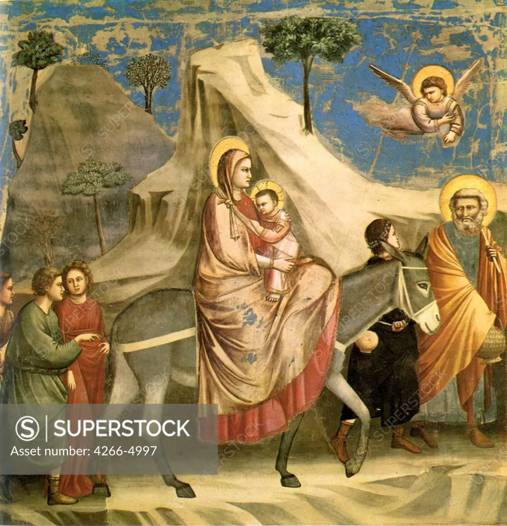 Religious illustration with Holy Family by Giotto di Bondone, fresco, 1304-1306, 1266-1377, Italy, Padua, Cappella degli Scrovegni, 200x185