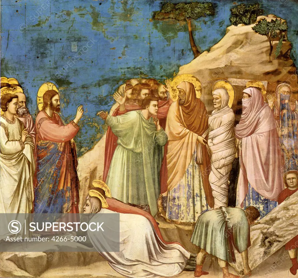 Miracle of Lazarus by Giotto di Bondone, fresco, 1304-1306, 1266-1377, Italy, Padua, Cappella degli Scrovegni, 200x185