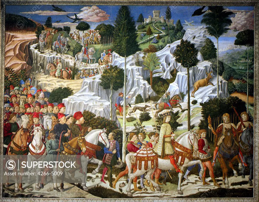 Benozzo Gozzoli, Fresco, 1459-1461, circa 1420-1497, Italy, Florence, Palazzo Medici-Riccardi