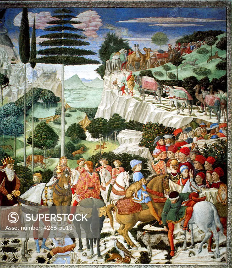 Journey by Benozzo Gozzoli, fresco, 1459-1461, circa 1420-1497, Italy, Florence, Palazzo Medici-Riccardi